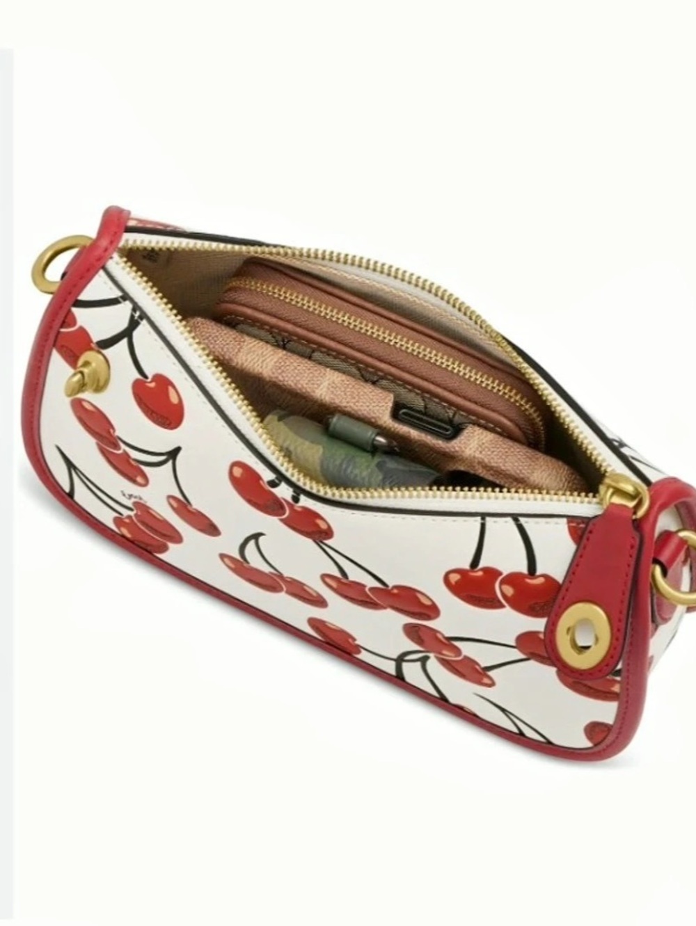 Coach Cherry Print Swinger Shoulder/Crossbody Leather Bag NWT - Picture 3 of 9